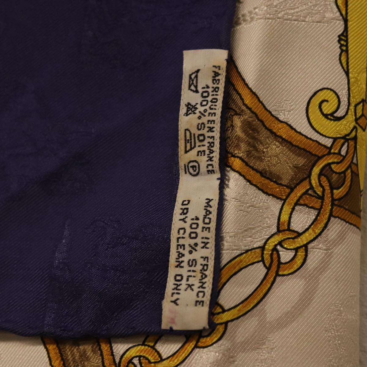 HERMES Carre 90 Scarf ""L'INSTRVCTION DV ROY"" Silk Navy Auth 182258