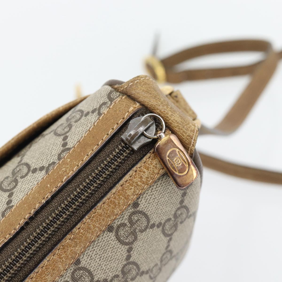 GUCCI GG Supreme Web Sherry Line Bag PVC Beige Gold 89 02 032 Auth 182261