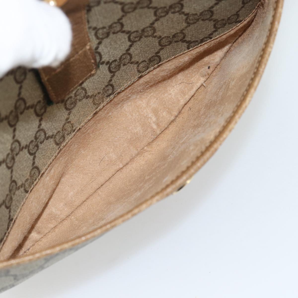 GUCCI GG Supreme Web Sherry Line Bag PVC Beige Gold 89 02 032 Auth 182261