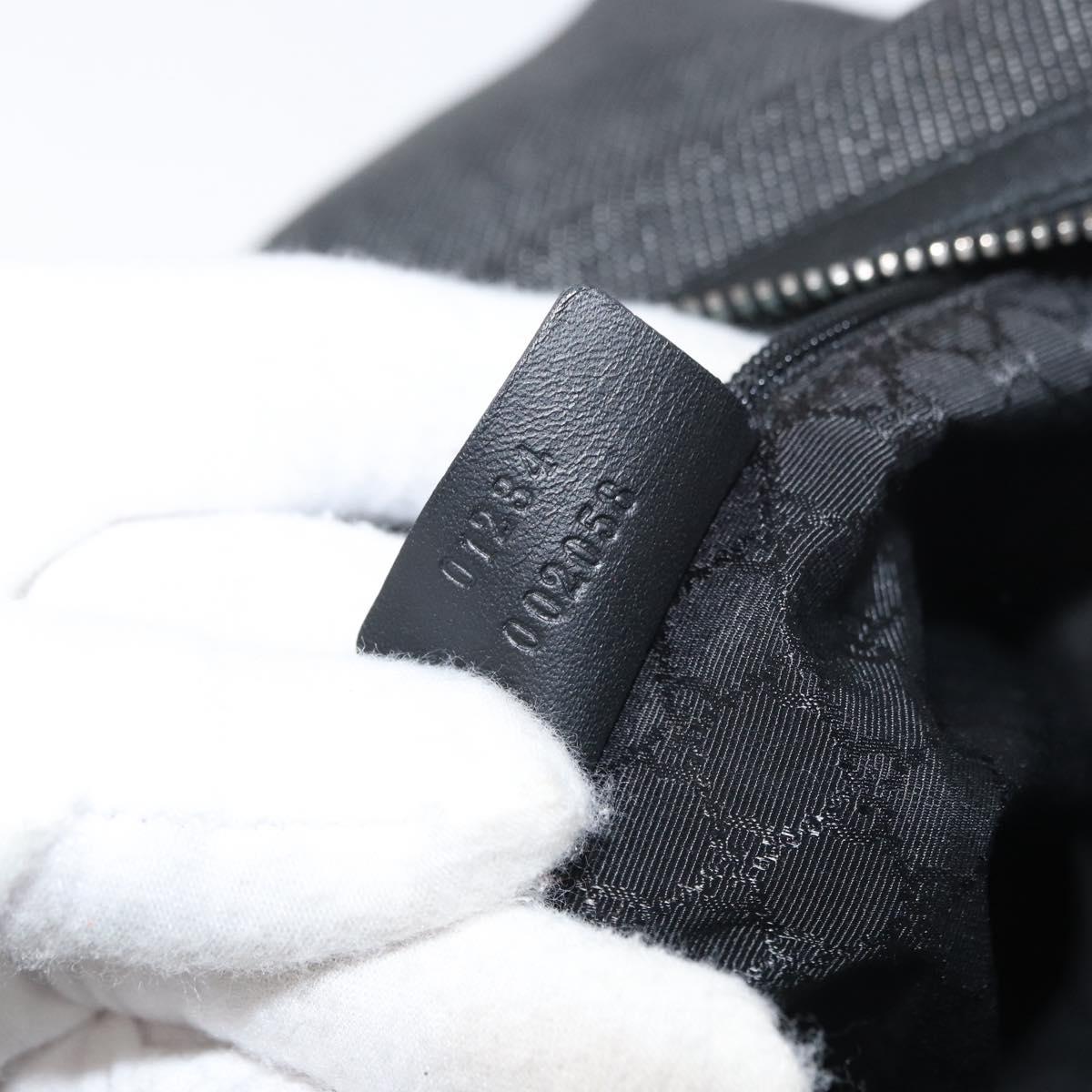 GUCCI Web Sherry Line Shoulder Bag Canvas Black Silver 01234 002058 Auth 182262