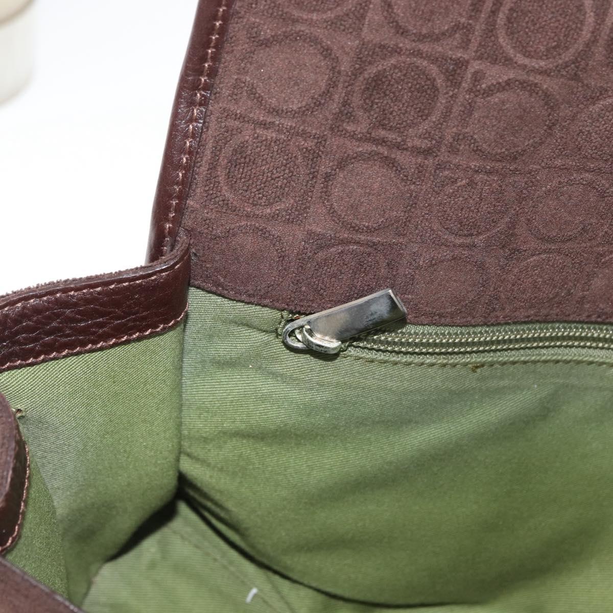Salvatore Ferragamo Gancini Hand Bag Suede Brown Silver Auth 182264A