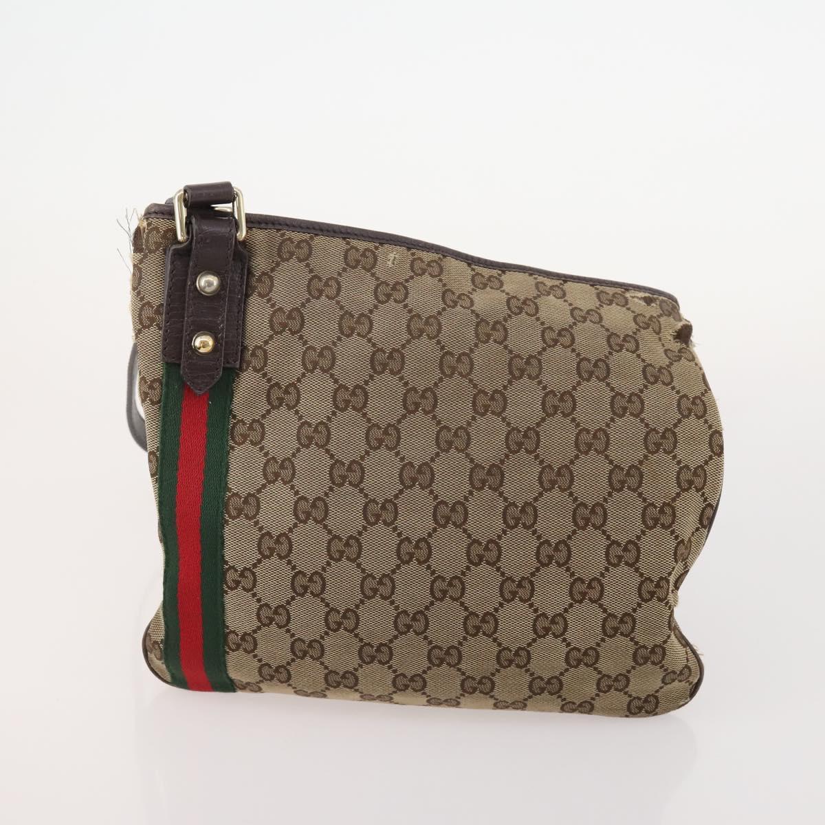 GUCCI GG Supreme GG Canvas Web Sherry Line Bag Nylon 5 Set Beige Auth 182268