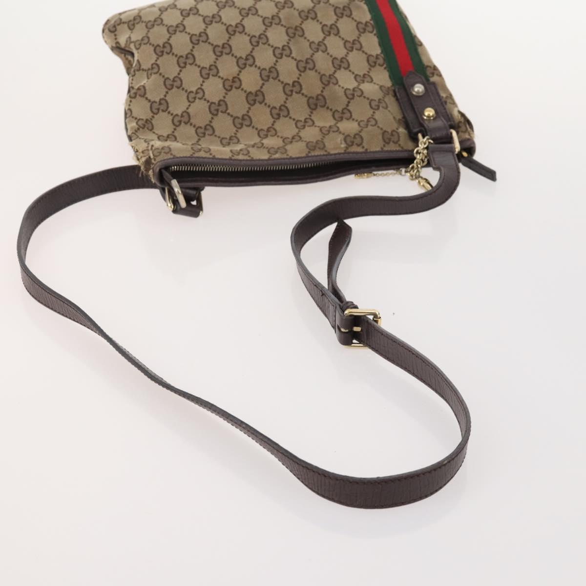 GUCCI GG Supreme GG Canvas Web Sherry Line Bag Nylon 5 Set Beige Auth 182268