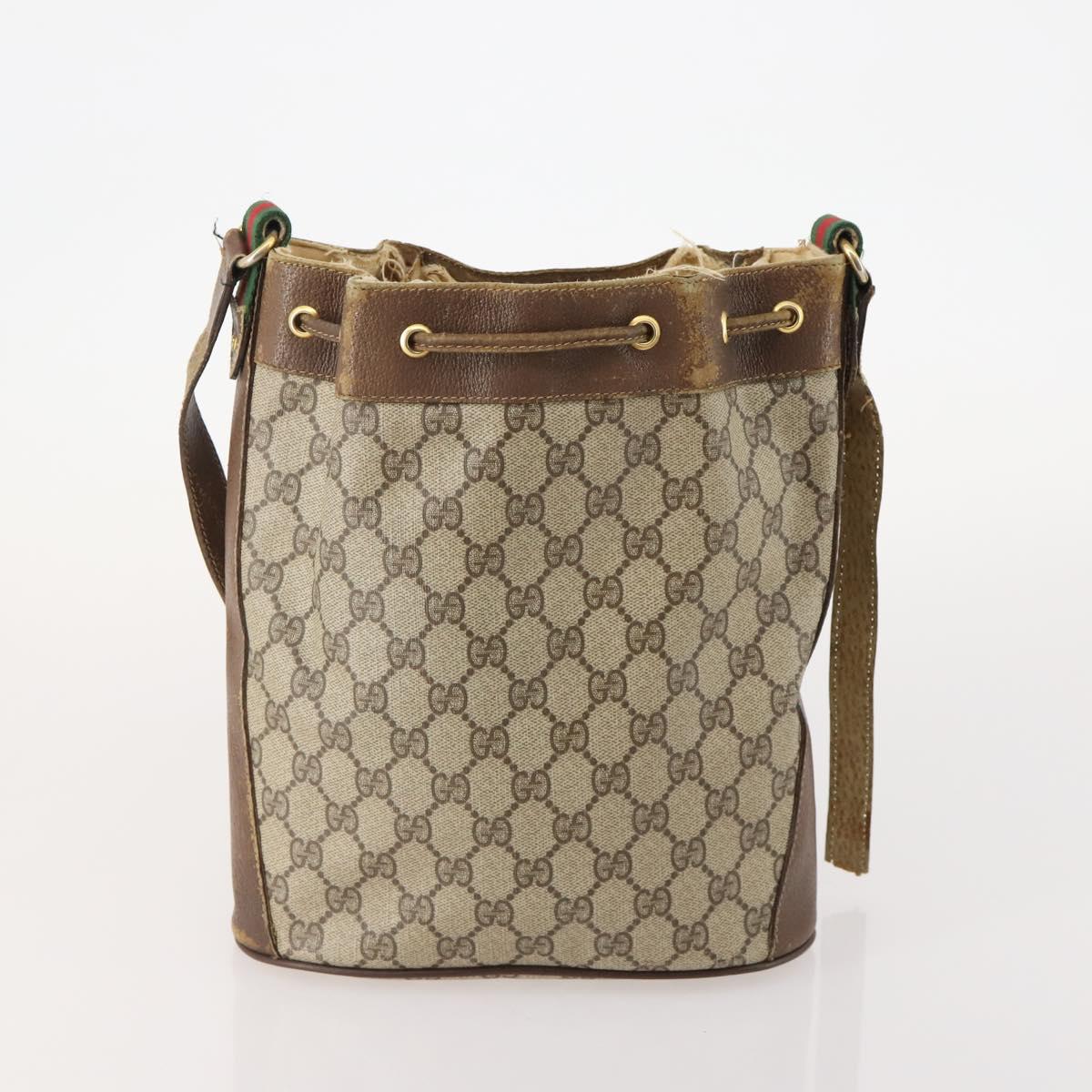 GUCCI GG Supreme Micro GG Supreme Web Sherry Line Bag PVC 3 Set Auth 182272
