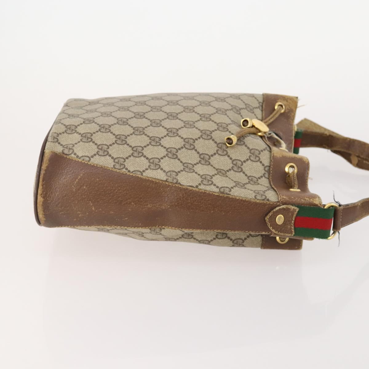 GUCCI GG Supreme Micro GG Supreme Web Sherry Line Bag PVC 3 Set Auth 182272