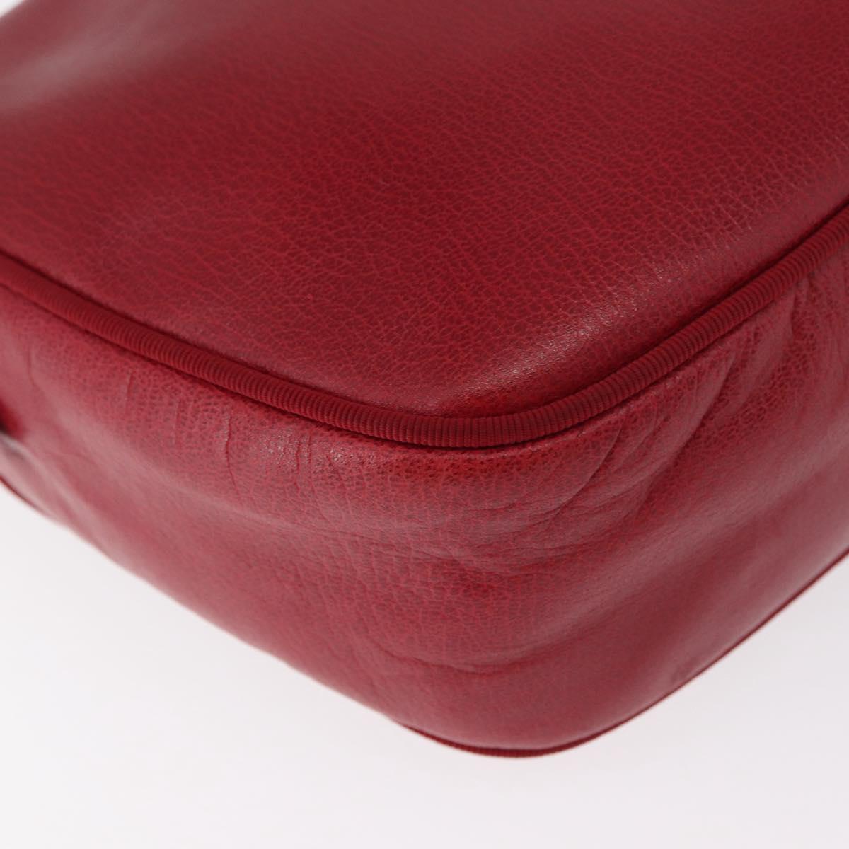 Salvatore Ferragamo Vala Shoulder Bag Leather Red Gold Auth 182294