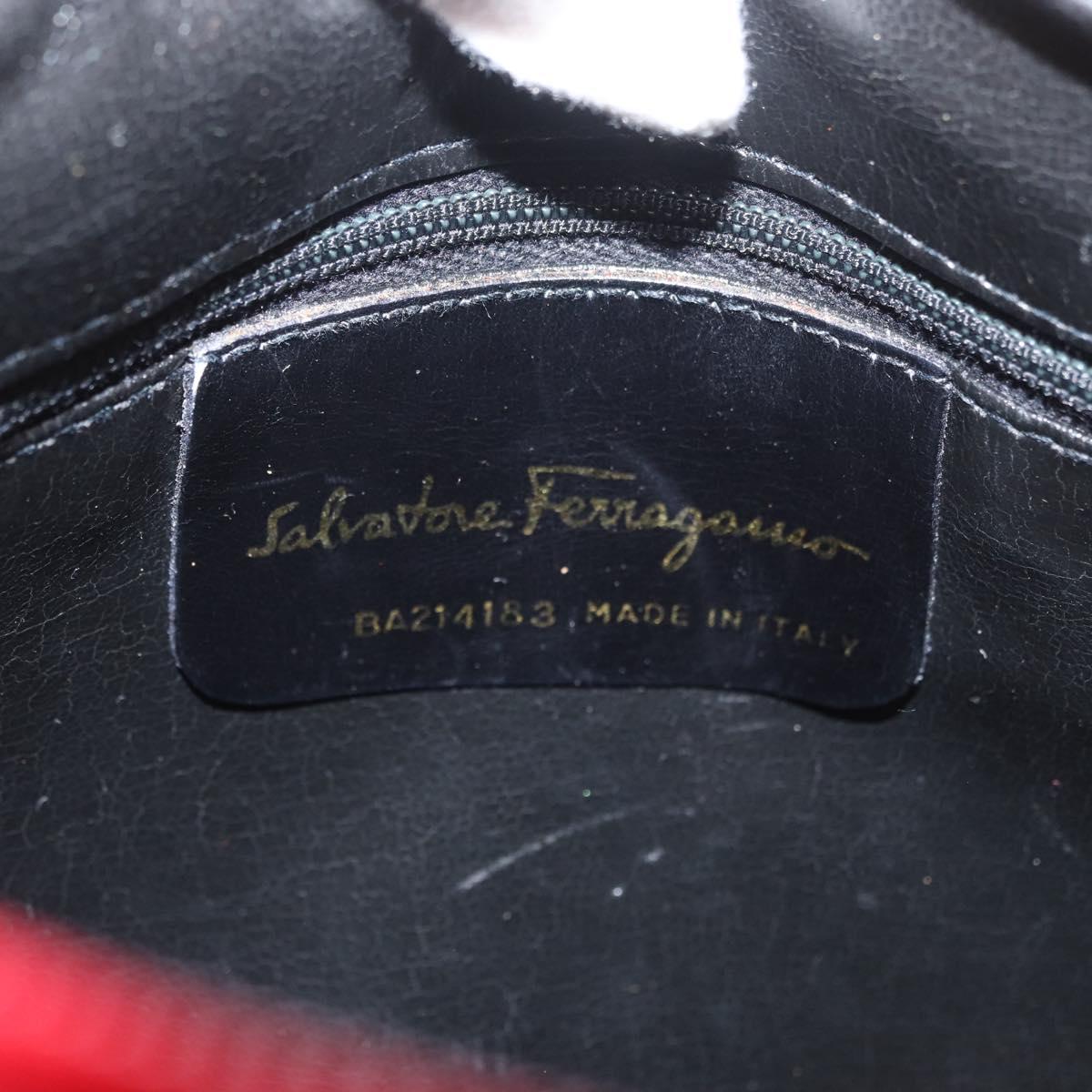 Salvatore Ferragamo Vala Shoulder Bag Leather Red Gold Auth 182294
