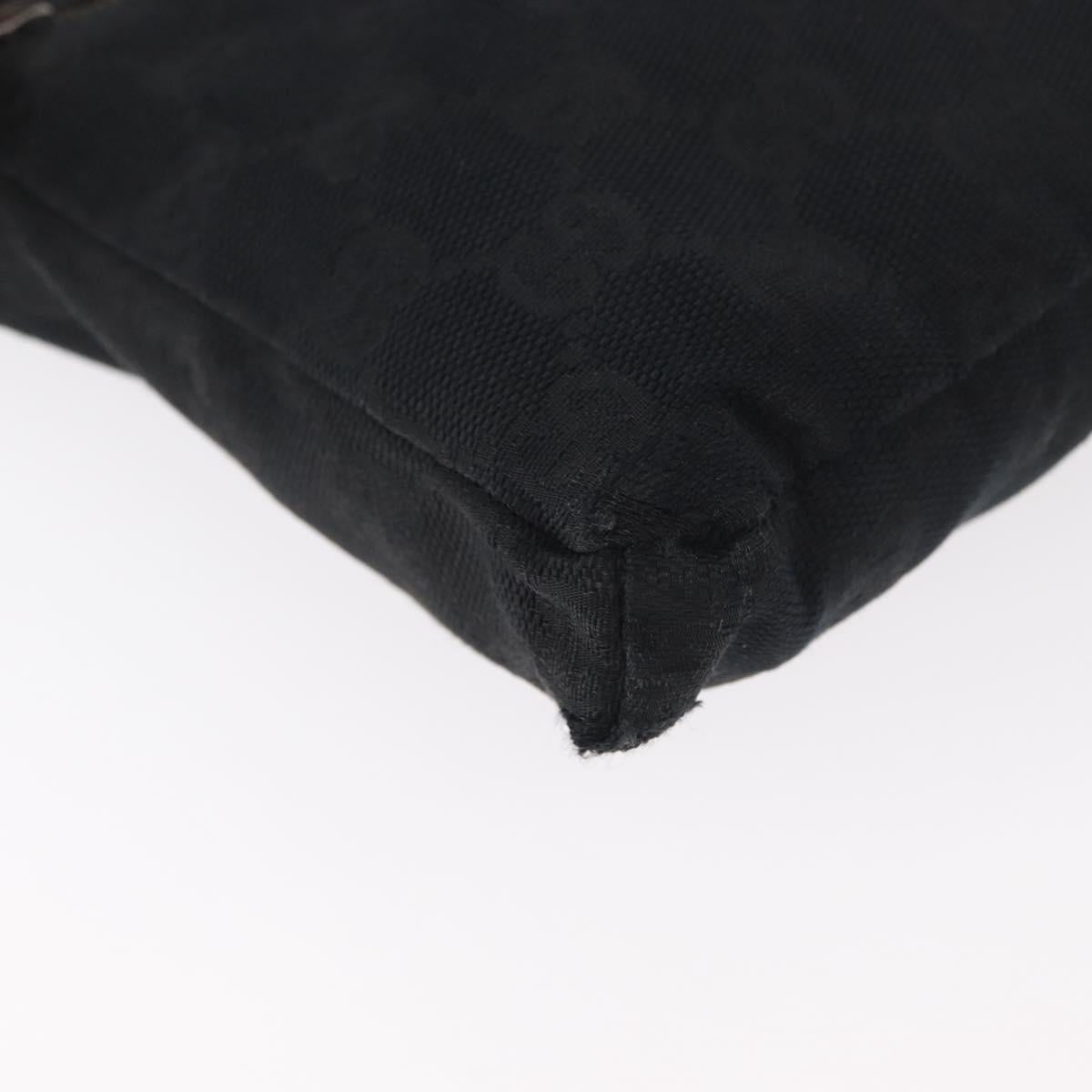GUCCI GG Canvas Web Sherry Line Waist bag Black Silver 28566 Auth 182295