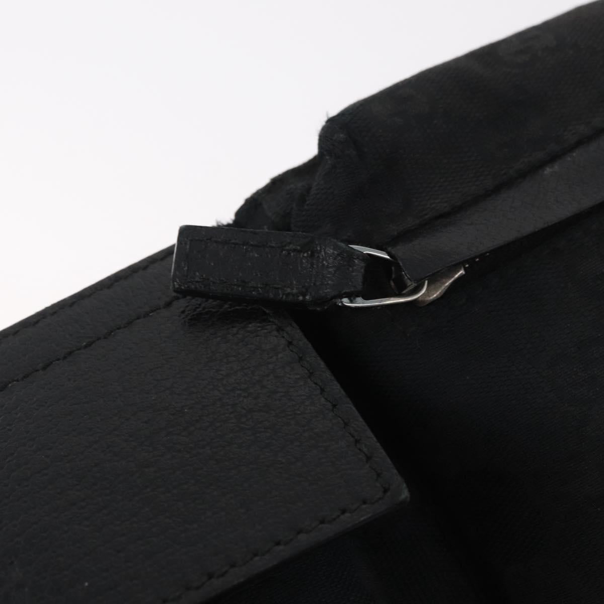 GUCCI GG Canvas Web Sherry Line Waist bag Black Silver 28566 Auth 182295