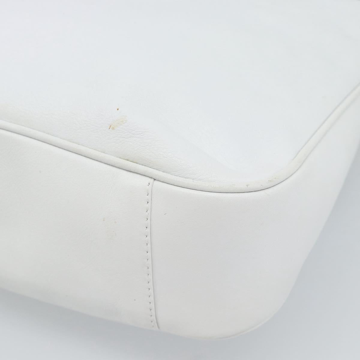 GUCCI Bamboo Shoulder Bag Leather 2way White Gold 001 2113 1638 Auth 182303