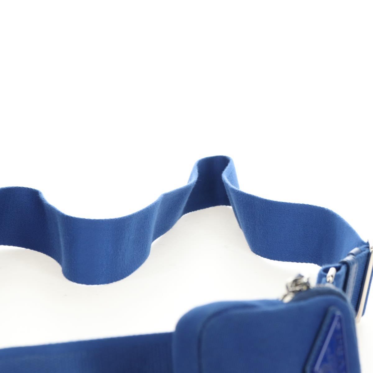 PRADA Shoulder Bag Canvas Blue Silver Auth 182306M