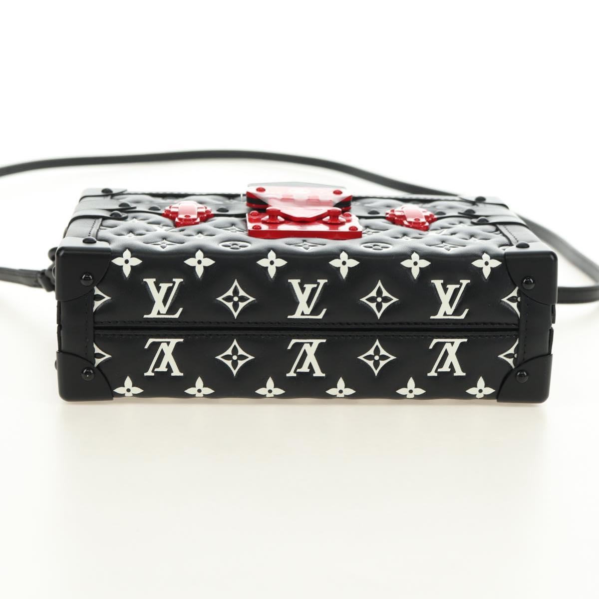 LOUIS VUITTON Lamb Leather Chain Petite Mar Bag 2way Black M59638 Auth 182311SM