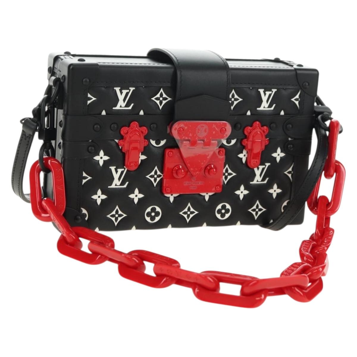 LOUIS VUITTON Lamb Leather Chain Petite Mar Bag 2way Black M59638 Auth 182311SM