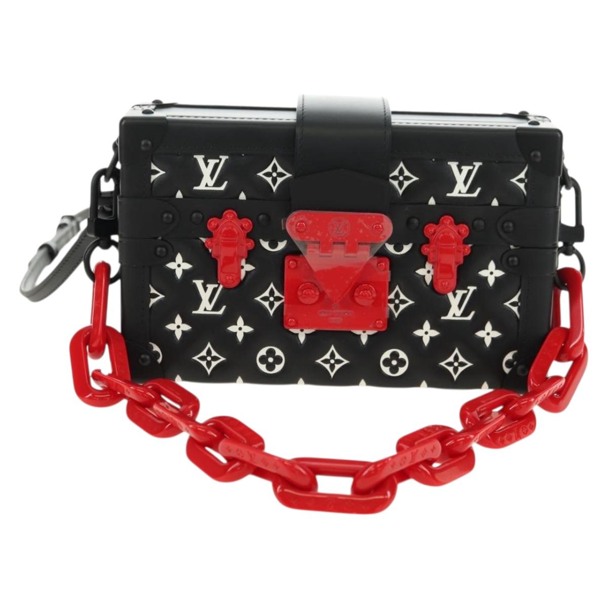 LOUIS VUITTON Lamb Leather Chain Petite Mar Bag 2way Black M59638 Auth 182311SM