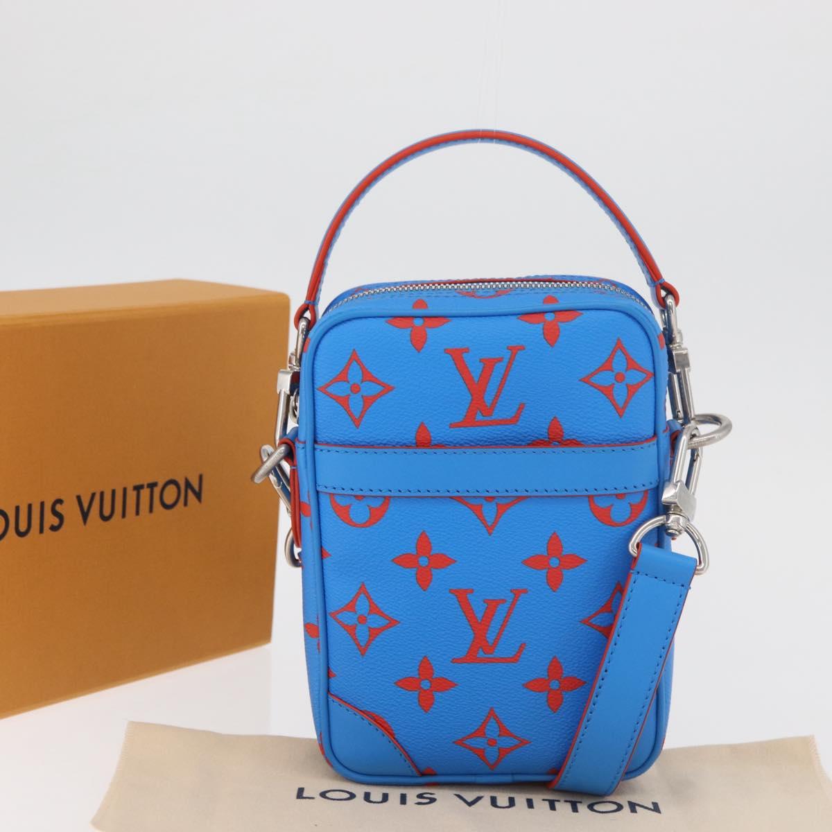 LOUIS VUITTON Monogram Glow Danube Shoulder Bag Blue Red M14685 LV Auth 182313SM