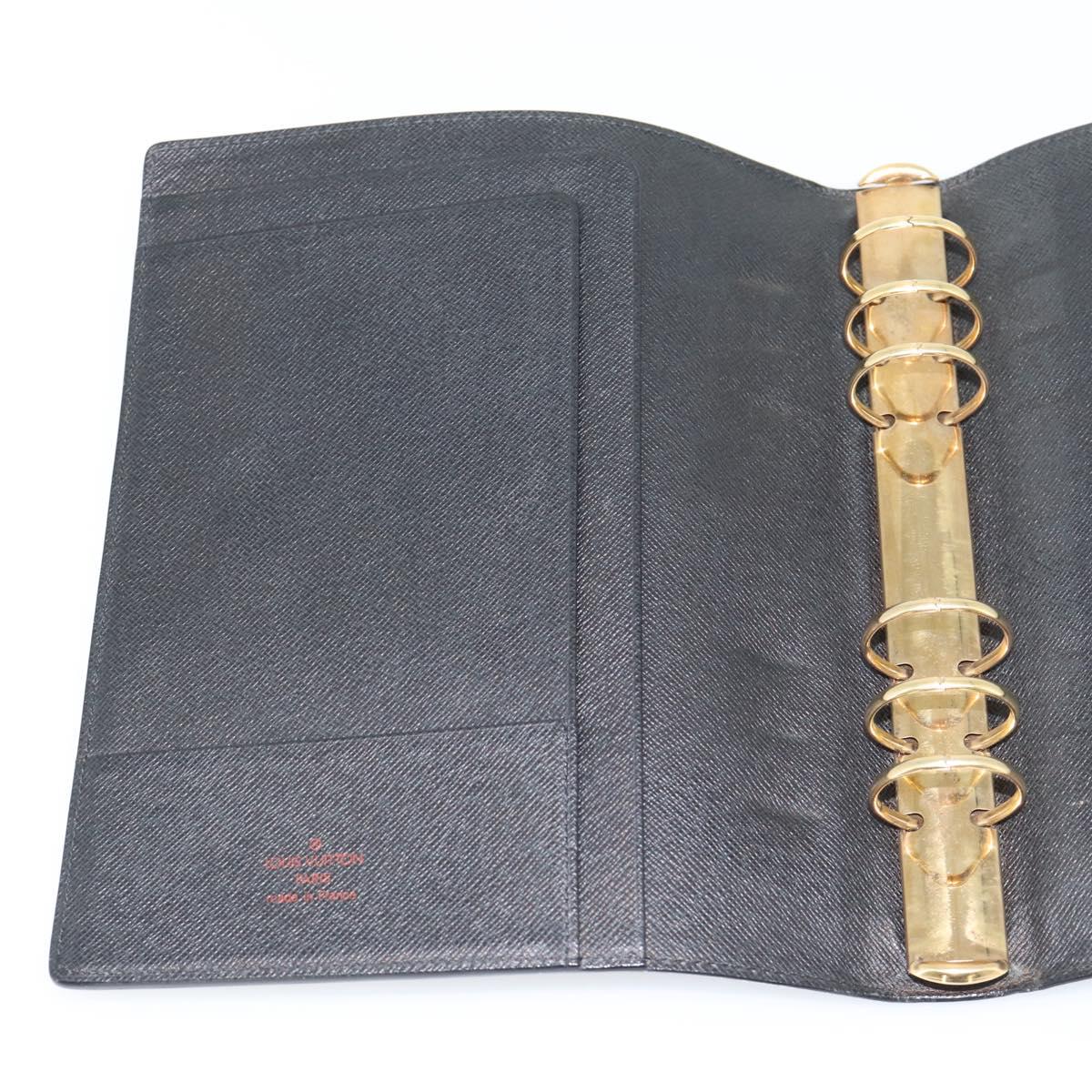 LOUIS VUITTON Epi Agenda GM Day Planner Cover Black R20212 LV Auth 182317V