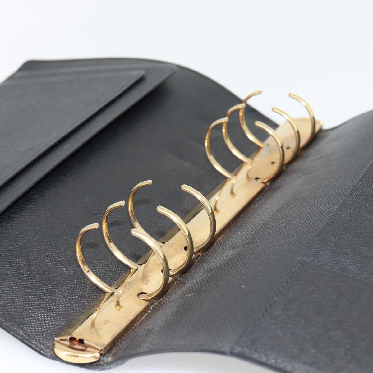 LOUIS VUITTON Epi Agenda GM Day Planner Cover Black R20212 LV Auth 182317V