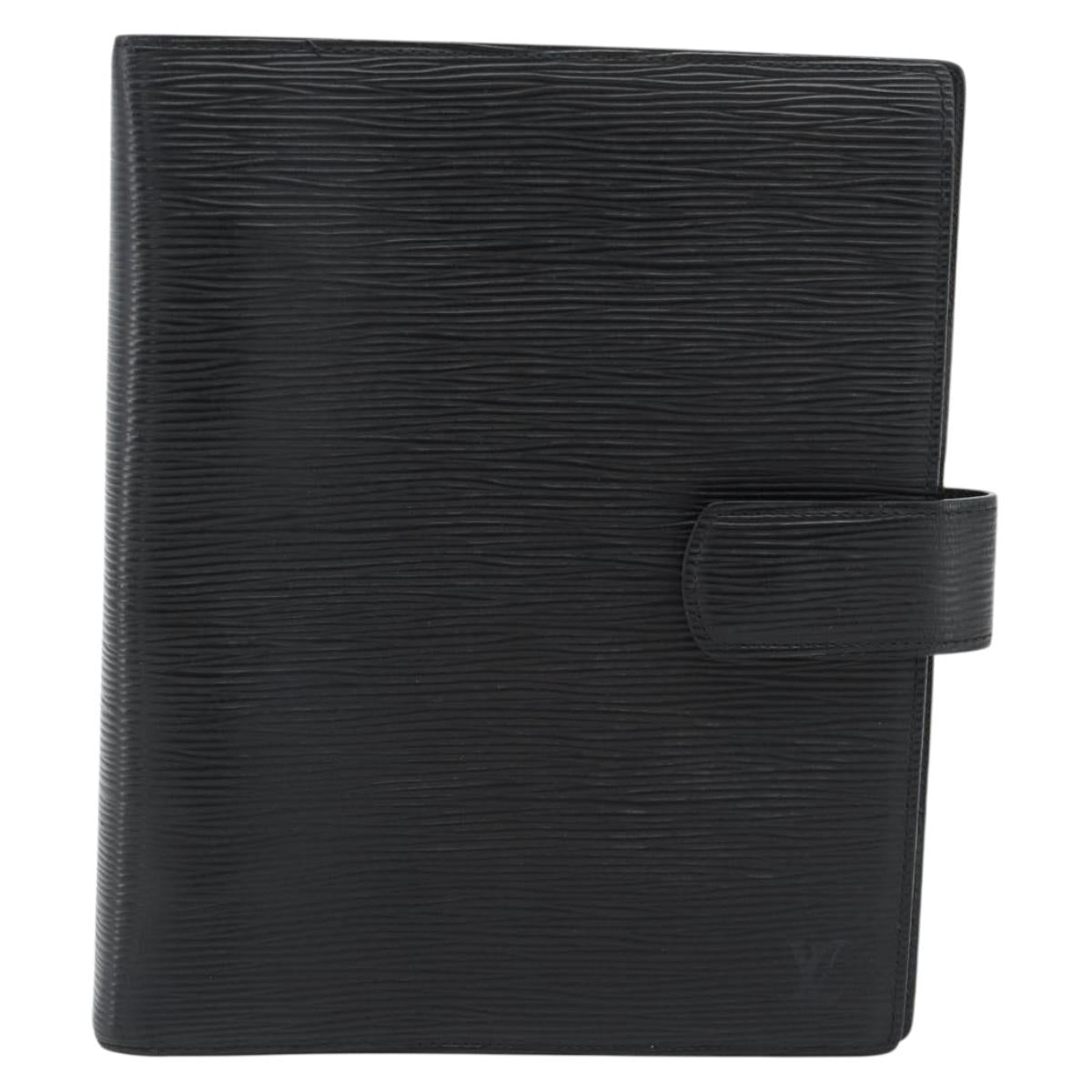 LOUIS VUITTON Epi Agenda GM Day Planner Cover Black R20212 LV Auth 182317V
