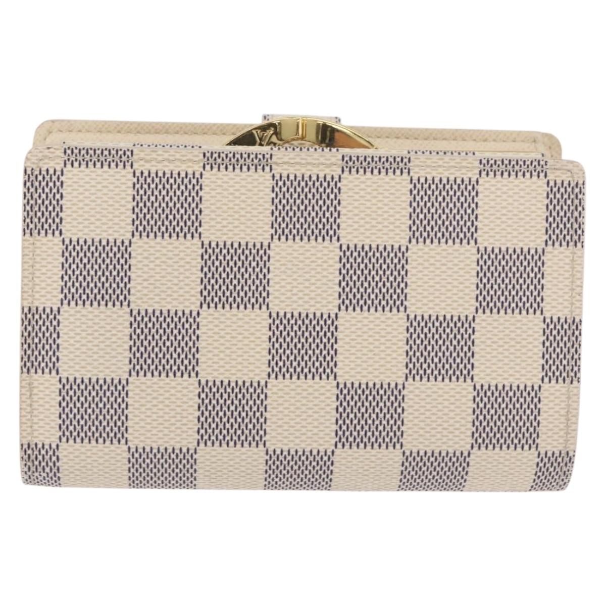 LOUIS VUITTON Damier Azur Portefeuille Viennois Wallet N61676 LV Auth 182319V