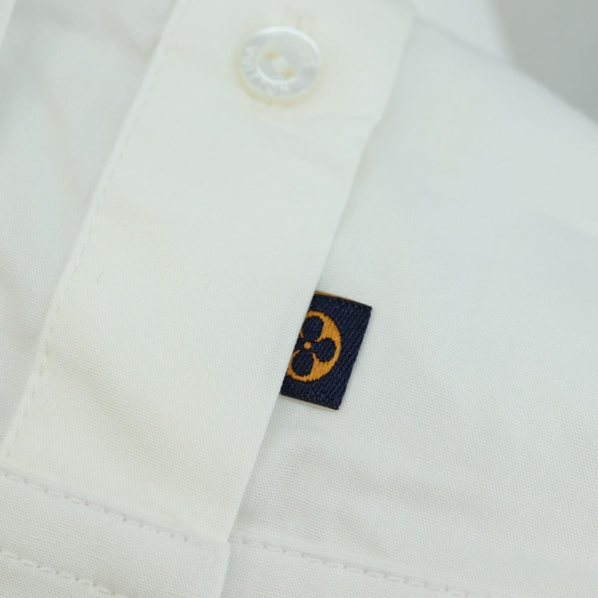 LOUIS VUITTON Long sleeve Shirt cotton 34 White LV Auth 182326M