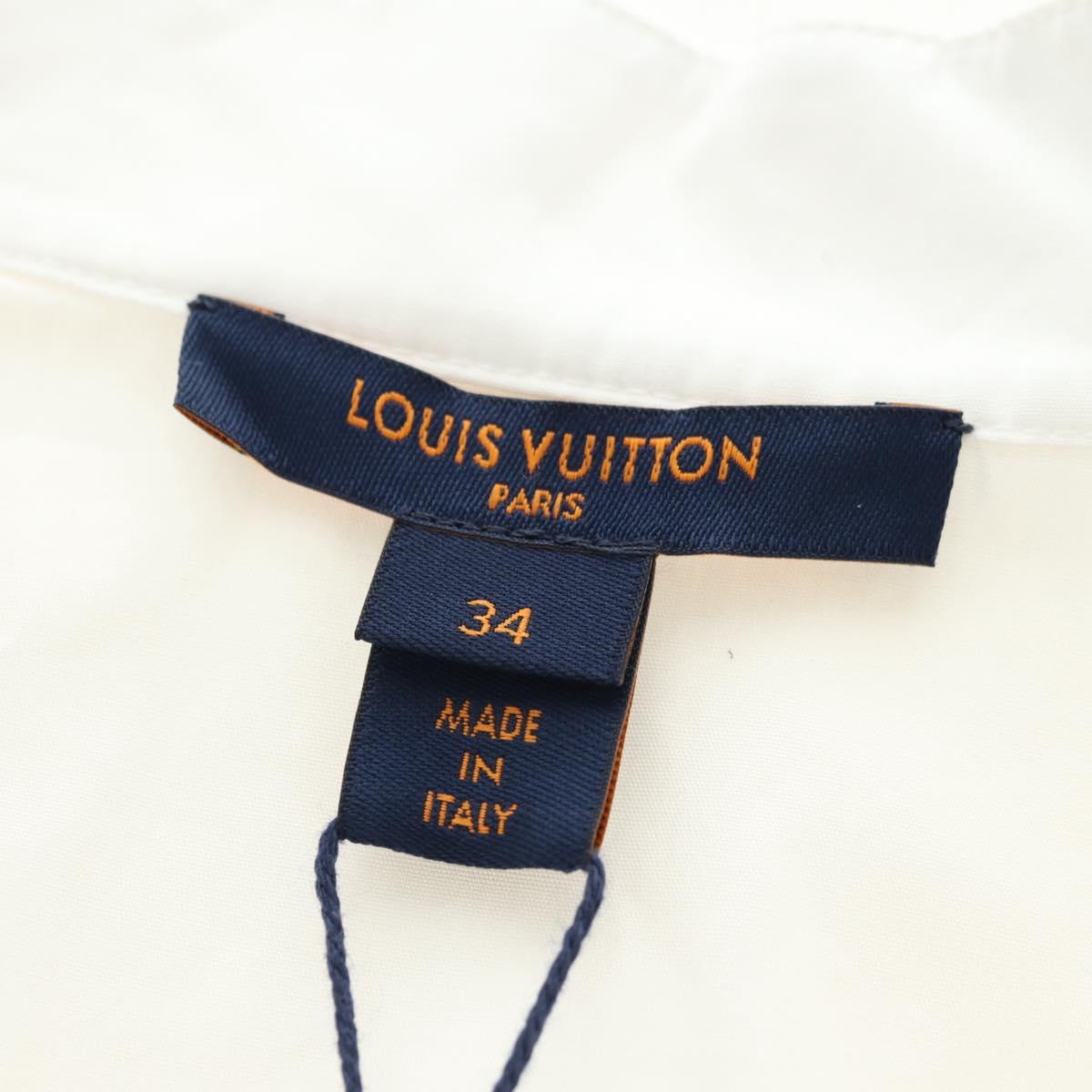 LOUIS VUITTON Long sleeve Shirt cotton 34 White LV Auth 182326M