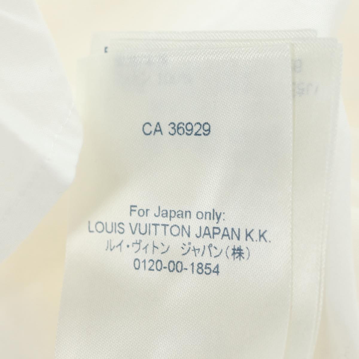 LOUIS VUITTON Long sleeve Shirt cotton 34 White LV Auth 182326M