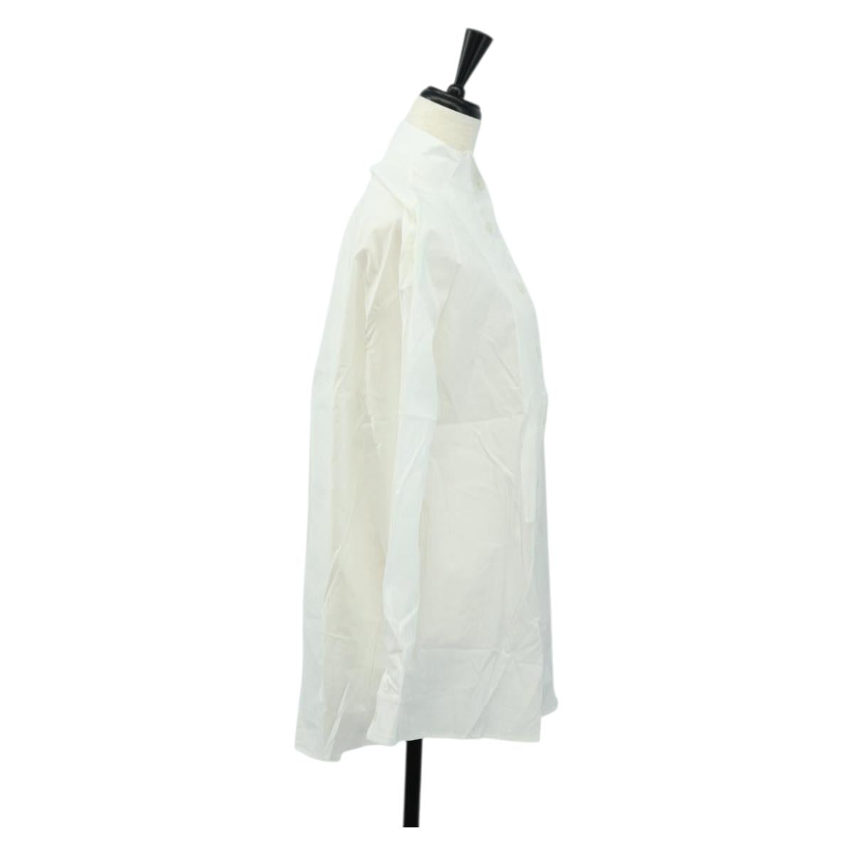 LOUIS VUITTON Long sleeve Shirt cotton 34 White LV Auth 182326M