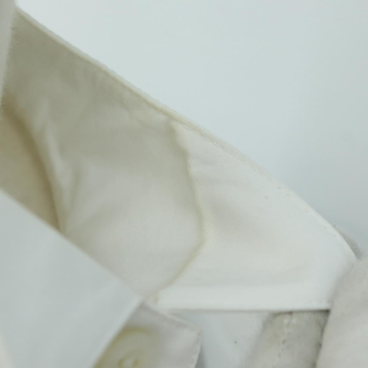 LOUIS VUITTON Long sleeve Shirt cotton 34 White LV Auth 182326M