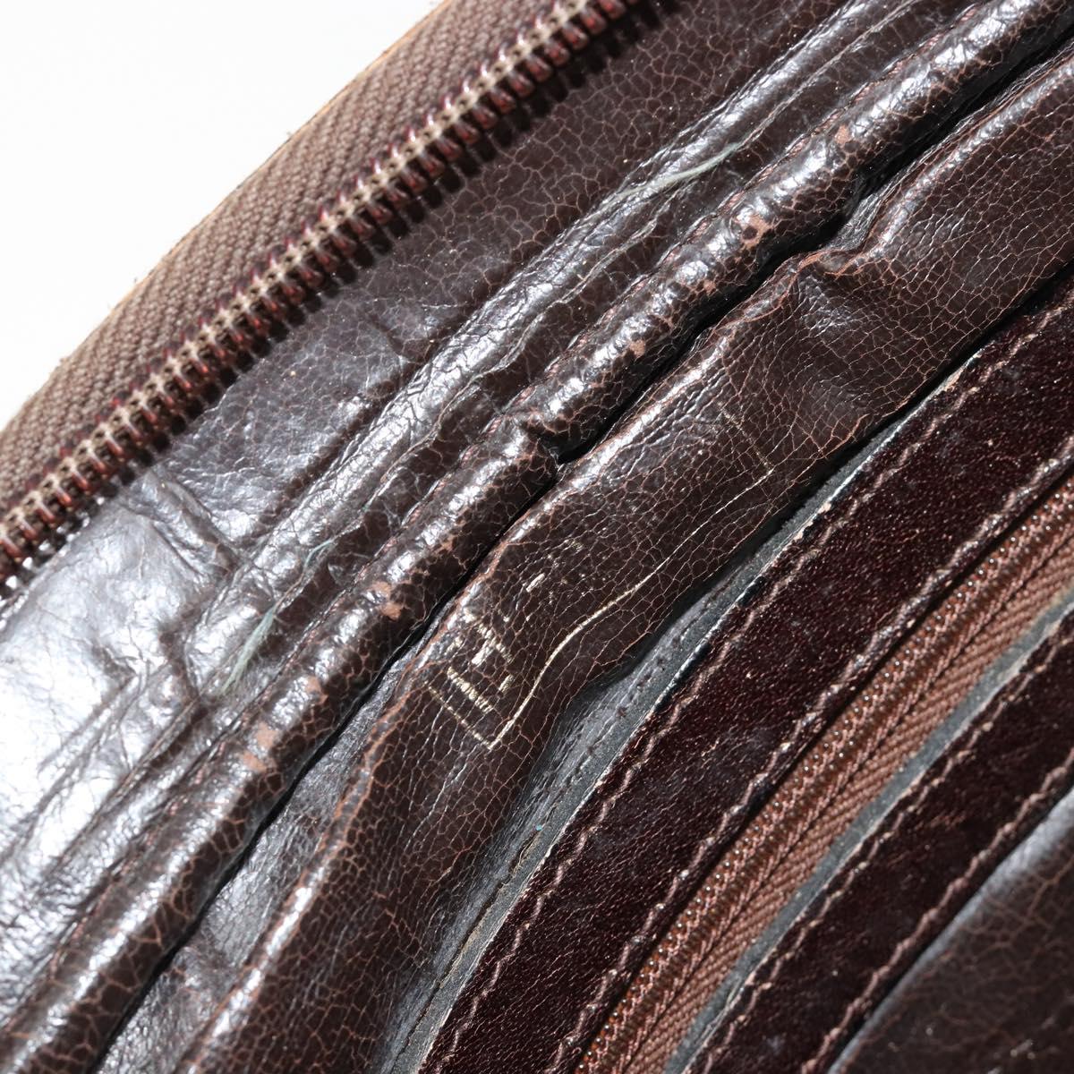 FENDI Zucca Canvas Shoulder Bag Black Brown Auth 182351