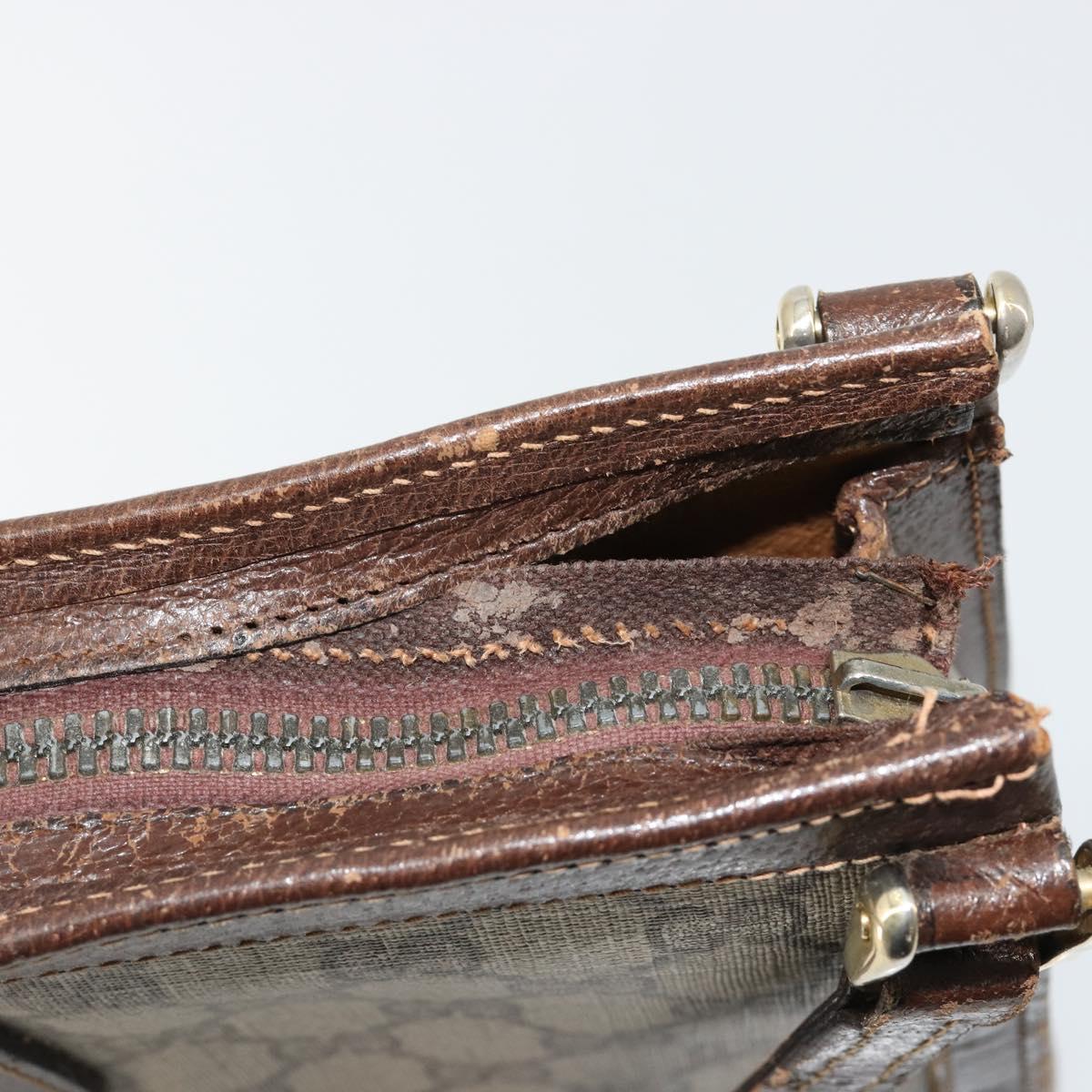 GUCCI GG Supreme Shoulder Bag PVC Beige Gold Auth 182353