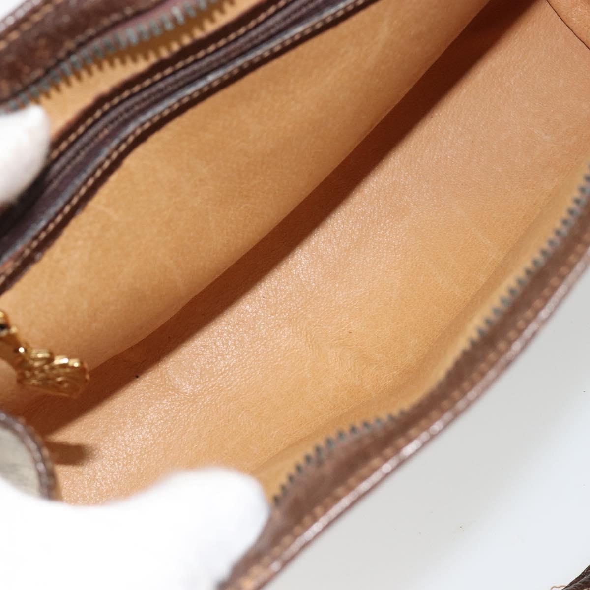 GUCCI GG Supreme Shoulder Bag PVC Beige Gold Auth 182353