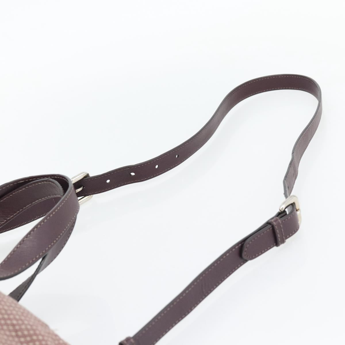 PRADA Hand Bag Canvas 2way Red Silver Auth 182354