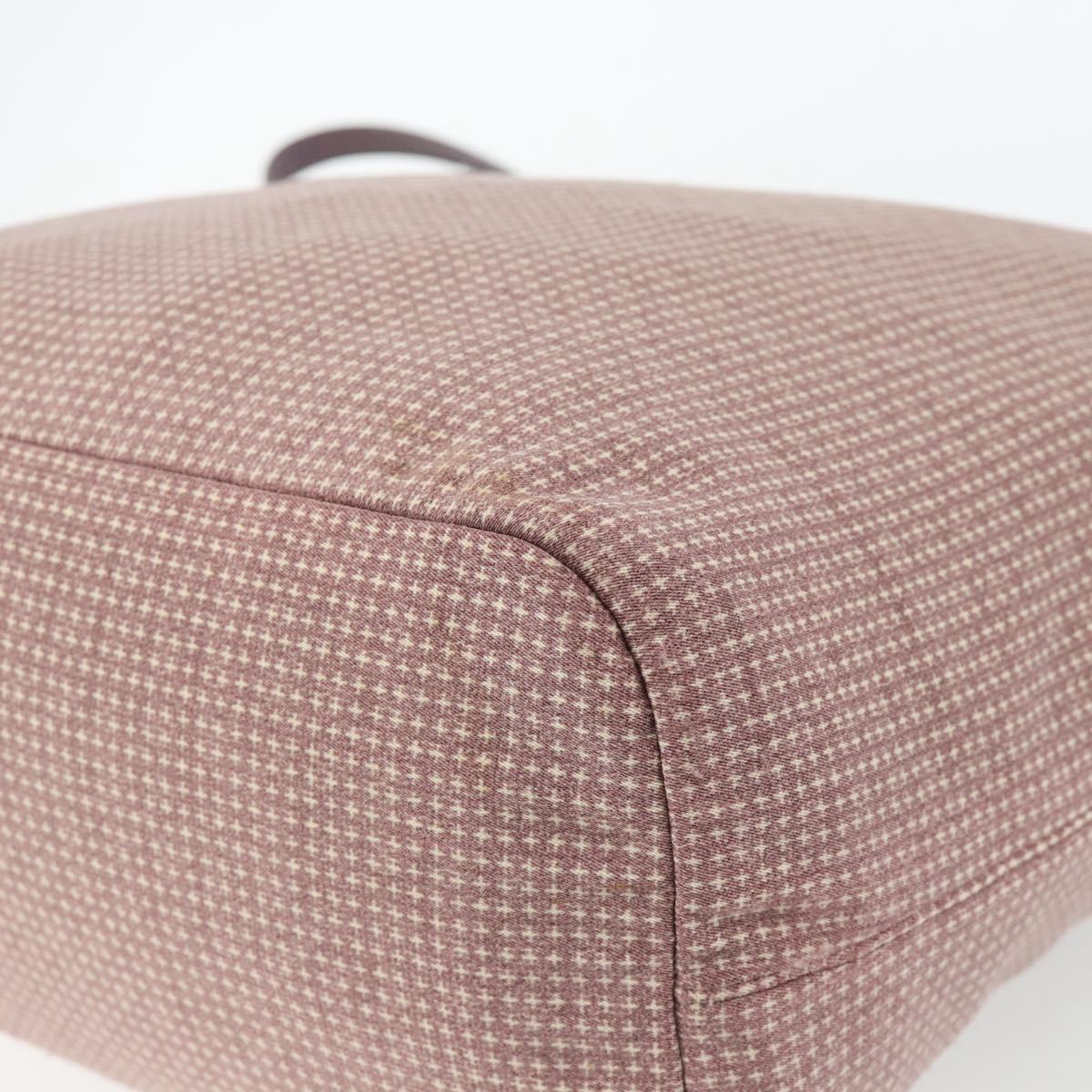 PRADA Hand Bag Canvas 2way Red Silver Auth 182354