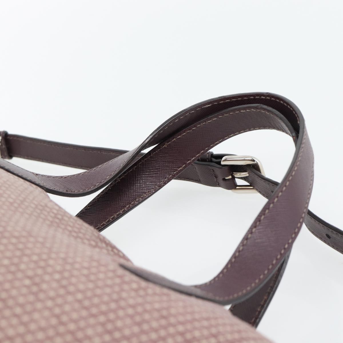PRADA Hand Bag Canvas 2way Red Silver Auth 182354