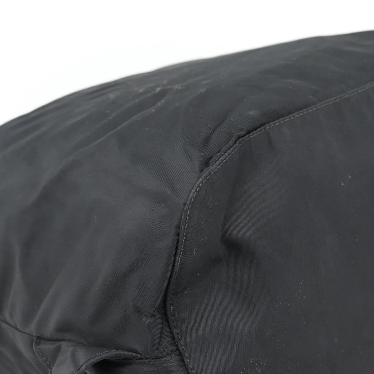 PRADA Backpack Nylon Black Silver Auth 182355