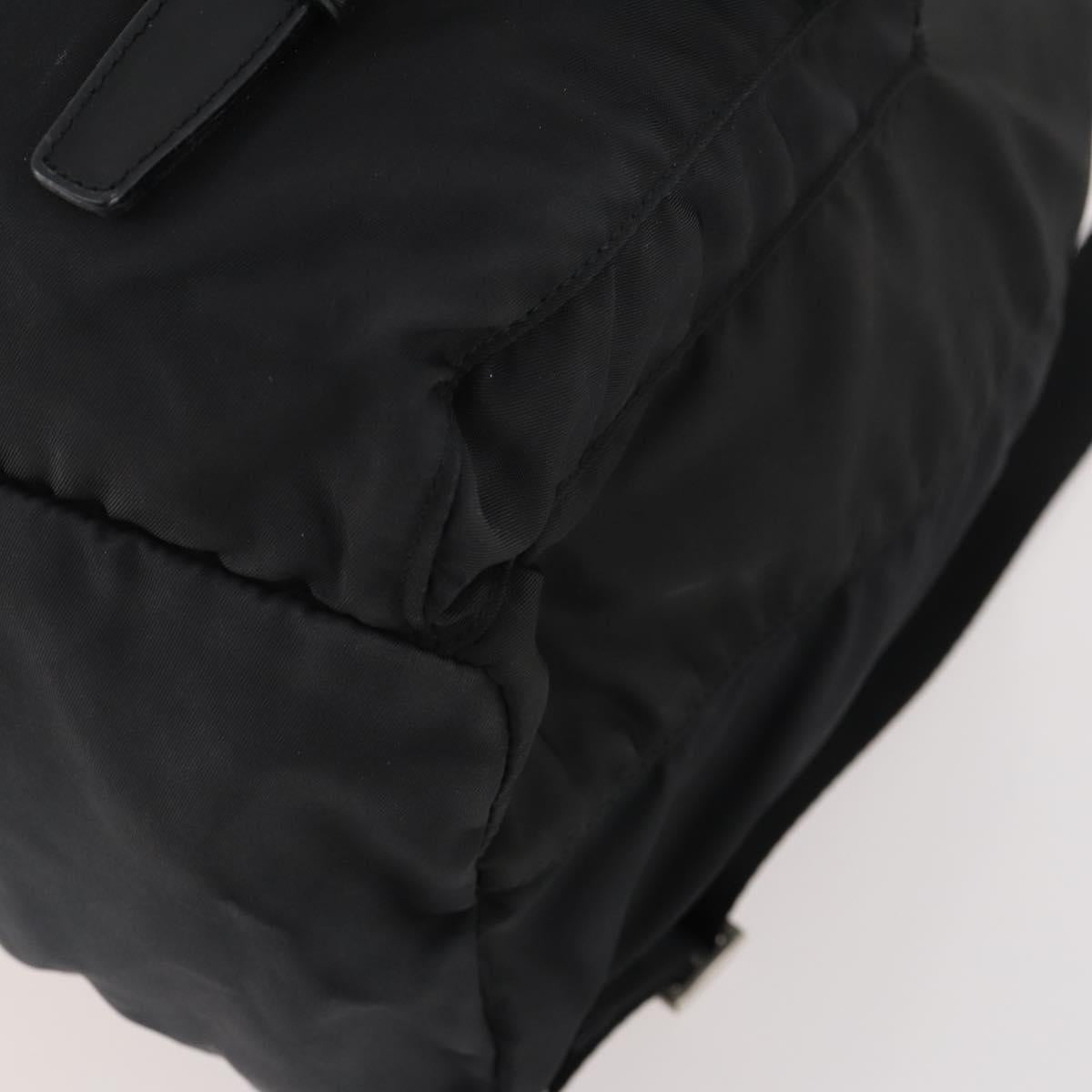 PRADA Backpack Nylon Black Silver Auth 182356