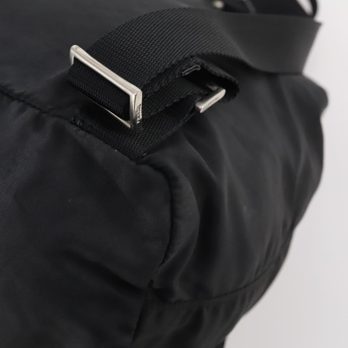 PRADA Backpack Nylon Black Silver Auth 182356