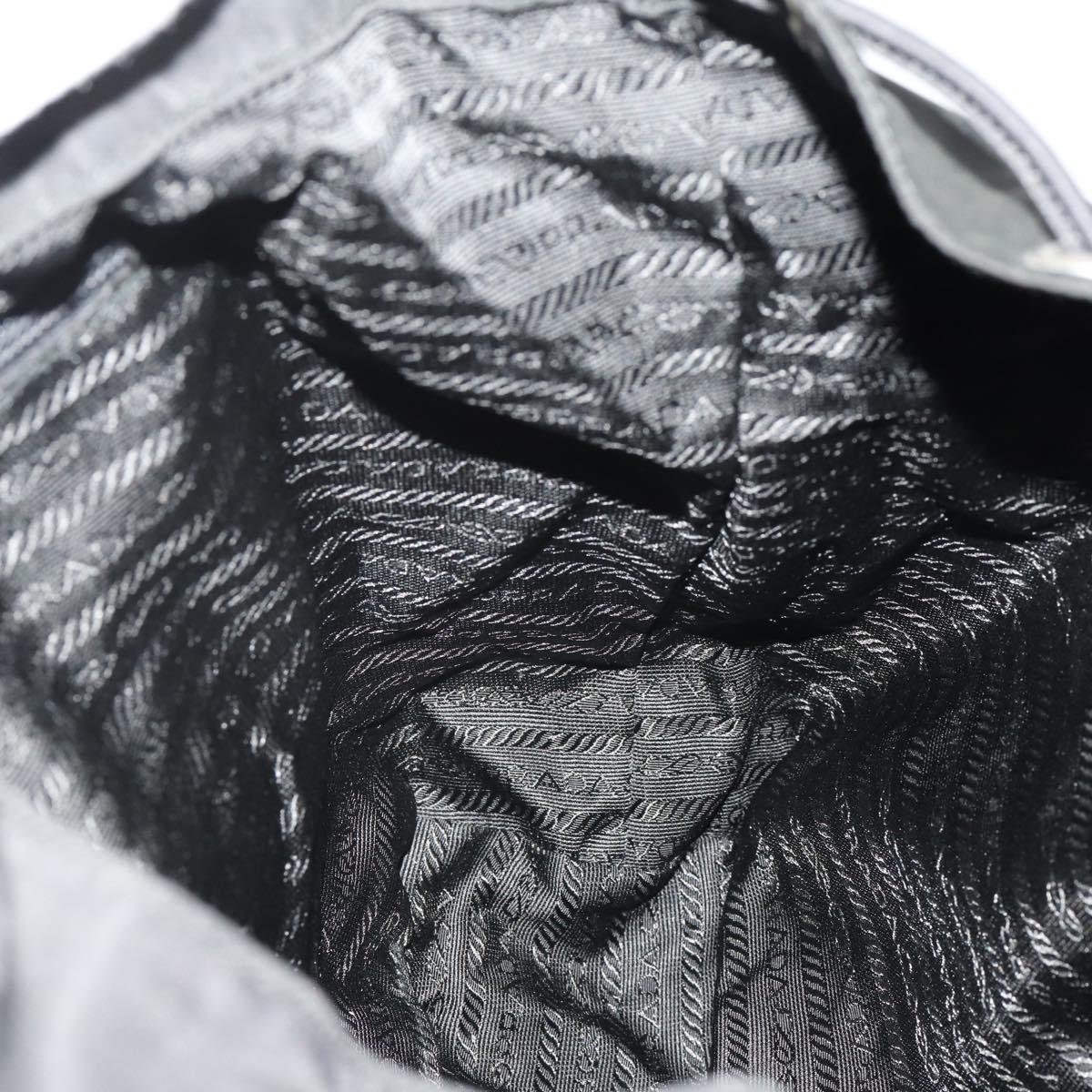 PRADA Backpack Nylon Black Silver Auth 182356
