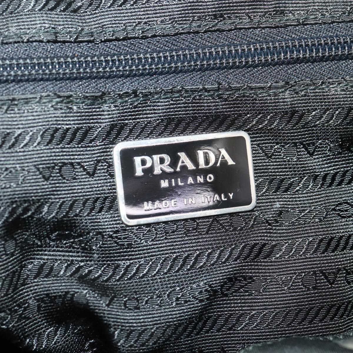 PRADA Backpack Nylon Black Silver Auth 182356