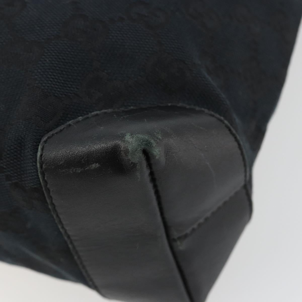 GUCCI GG Canvas Tote Bag Black Silver 019 0402 Auth 182358