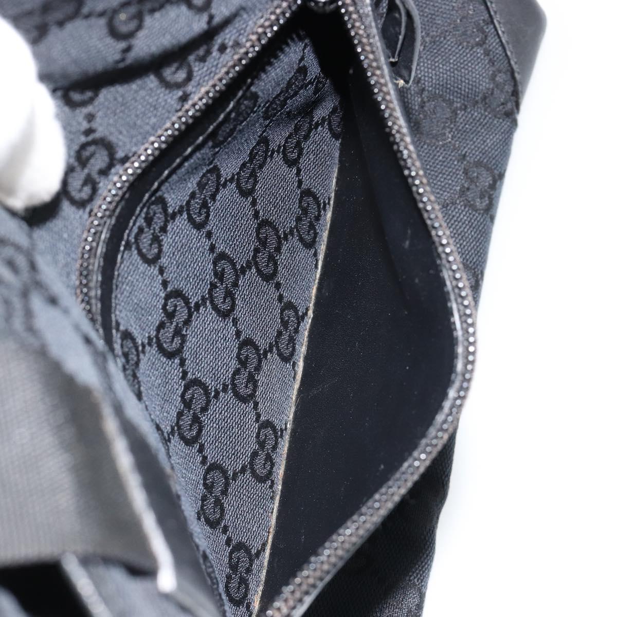 GUCCI GG Canvas Tote Bag Black Silver 019 0402 Auth 182358