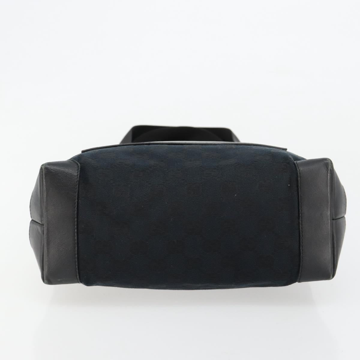GUCCI GG Canvas Tote Bag Black Silver 019 0402 Auth 182358