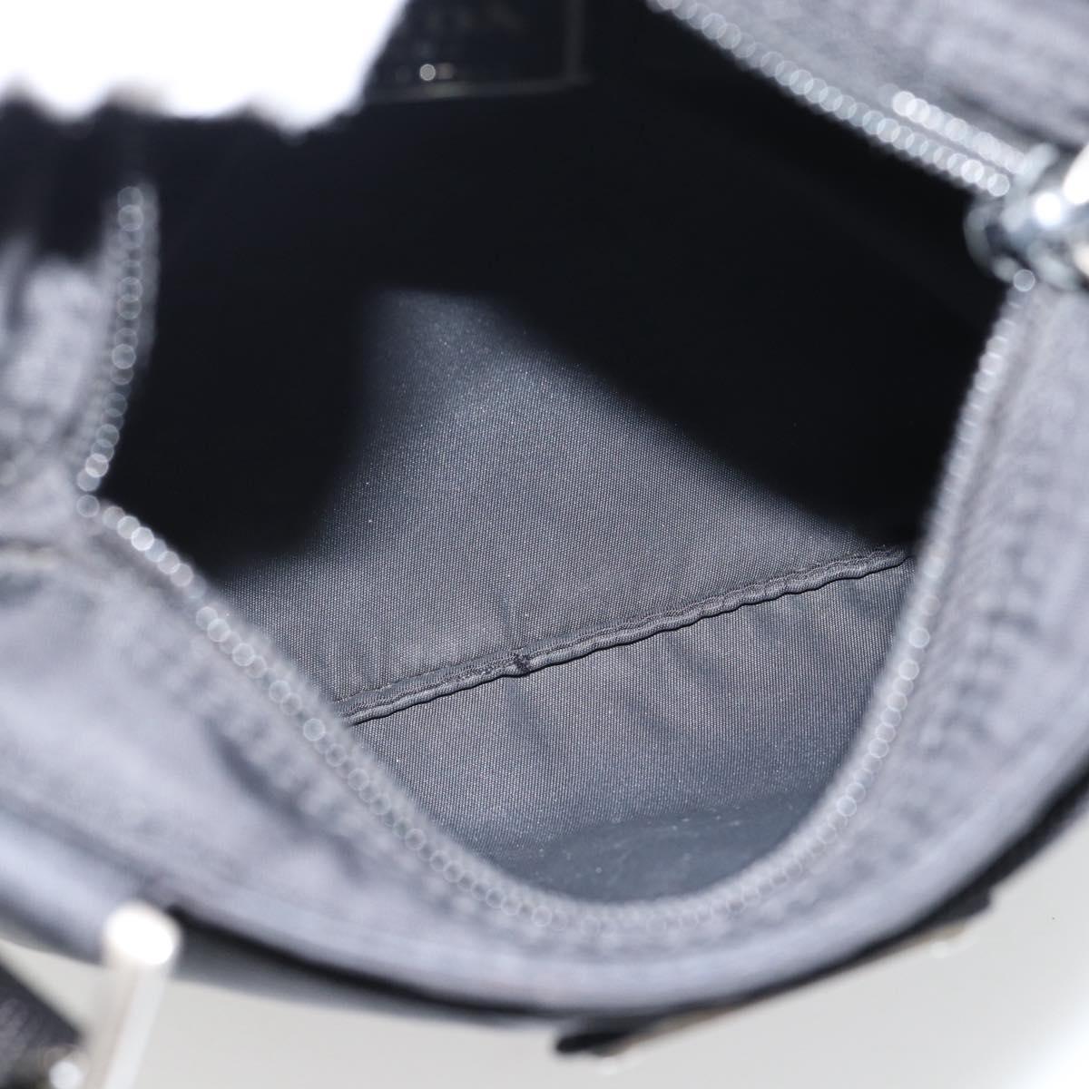 PRADA Shoulder Bag Nylon Black Silver Auth 182359A