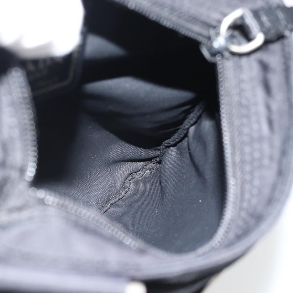PRADA Shoulder Bag Nylon Black Silver Auth 182359A