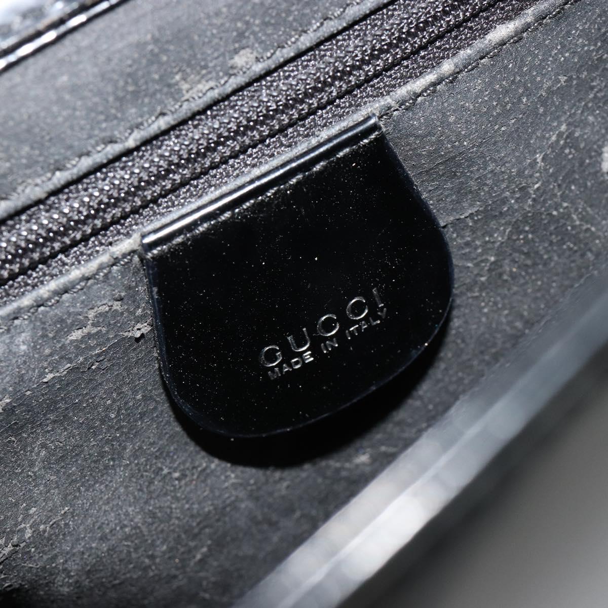GUCCI Shoulder Bag Patent leather Black Silver 000 1013 0506 Auth 182360