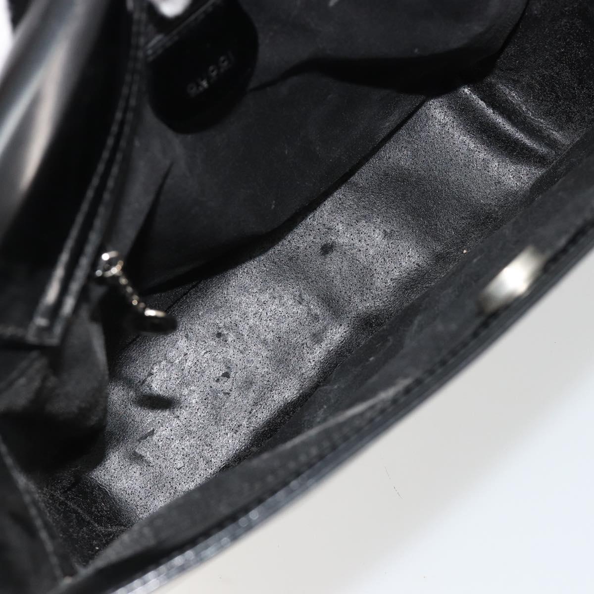 GUCCI Shoulder Bag Patent leather Black Silver 000 1013 0506 Auth 182360