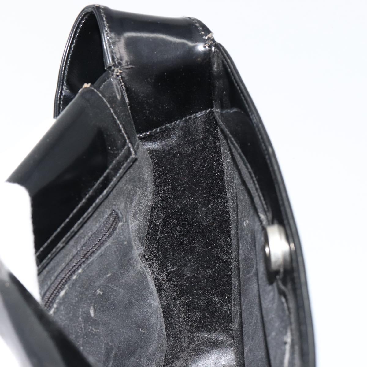 GUCCI Shoulder Bag Patent leather Black Silver 000 1013 0506 Auth 182360