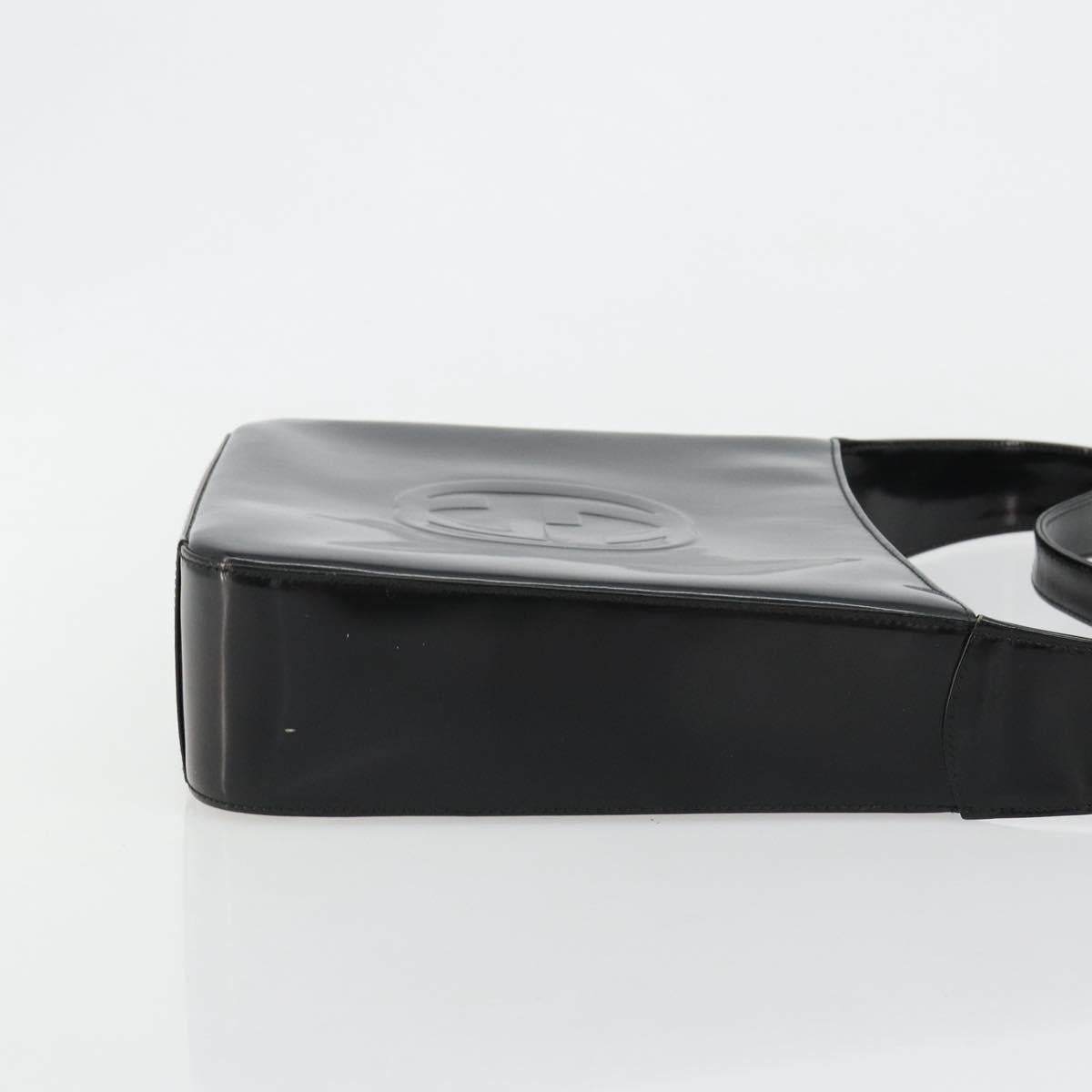 GUCCI Shoulder Bag Patent leather Black Silver 000 1013 0506 Auth 182360