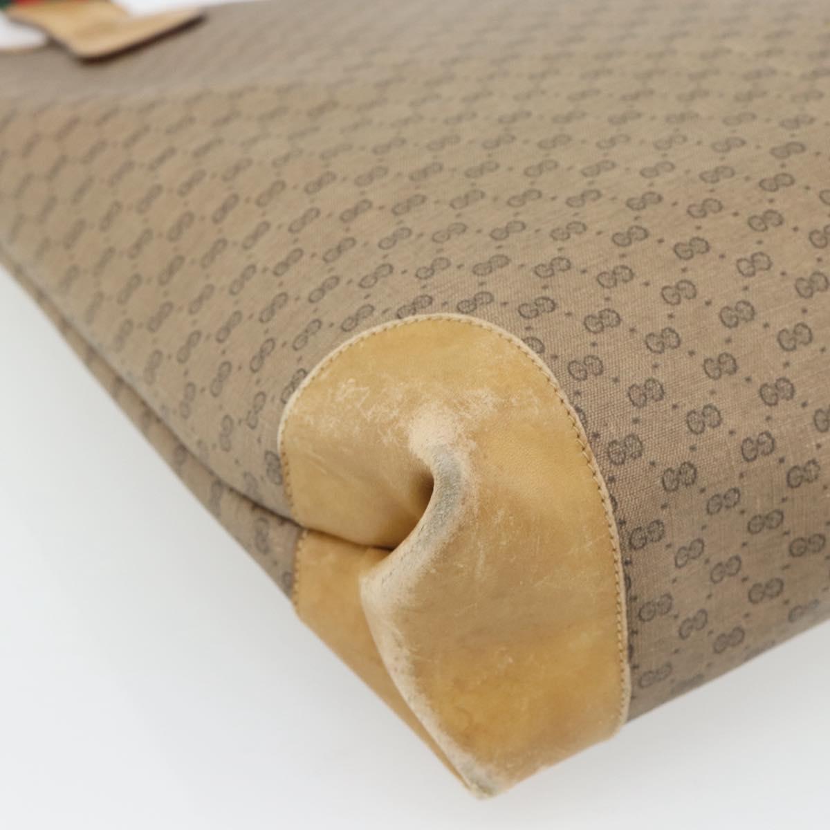 GUCCI Micro GG Supreme Web Sherry Line Bag PVC Beige 002 904 0223 Auth 182364