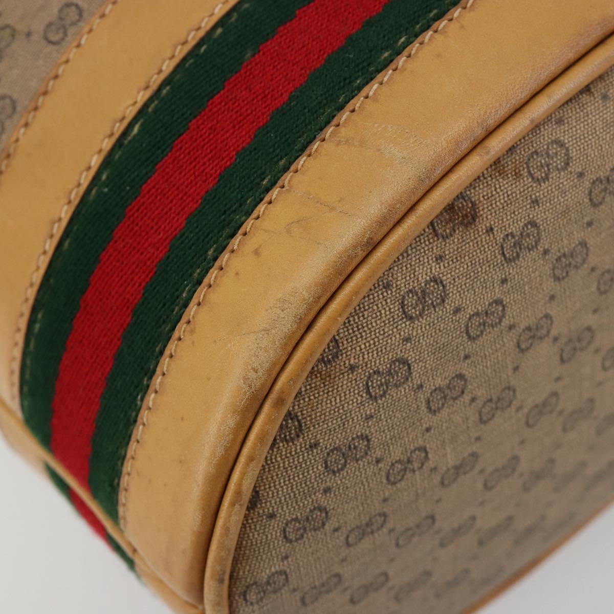 GUCCI Micro GG Supreme Web Sherry Line Bag PVC Beige 001 115 4793 Auth 182369